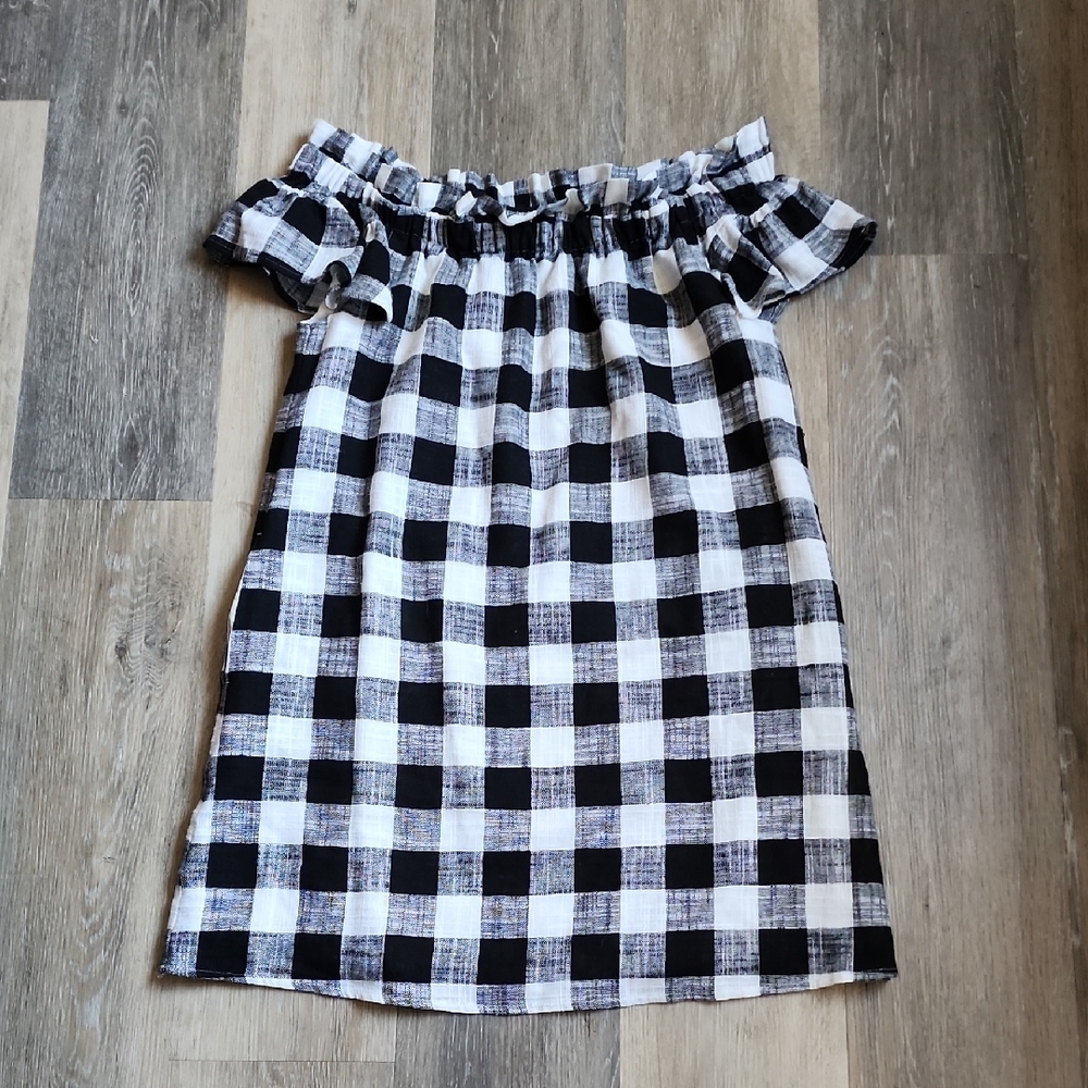 CORYLYNNCALTER Black and White Checkered Dress